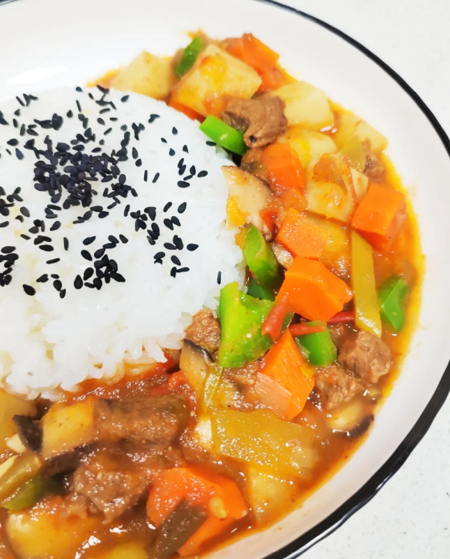 红烧牛肉盖浇饭